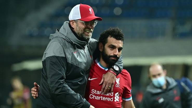 Liverpool manager Jürgen Klopp and Mohamed Salah