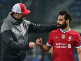 Liverpool manager Jürgen Klopp and Mohamed Salah