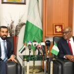 UAE Ambassador to Nigeria, Mr Salem Al-Shamsi and Minister of the Federal Capital Territory, Mr Nyesom Wike during a visit to the minister in Abuja on Monday
