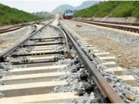 Vandalized railway track