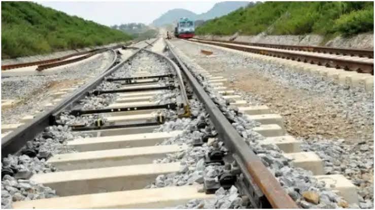 Vandalized railway track