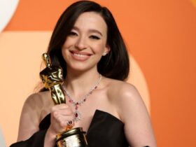 US actress Mikey Madison attends the Vanity Fair Oscar Party at the Wallis Annenberg Center for the Performing Arts in Beverly Hills, California, on March 2, 2025. (Photo by Michael Tran / AFP)