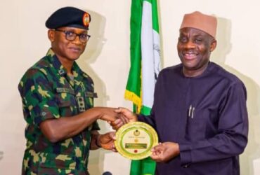 Director-General of NYSC, Brig.-Gen. Olakunle Nafiu.and Minister of Education, Tunji Alausa
