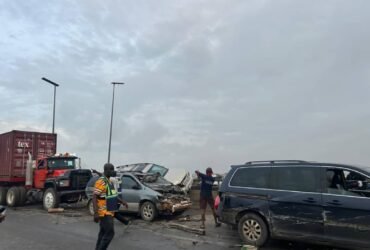 No Casualty as Container Truck Rams Six Vehicles at Kara Bridge on Lagos-Ibadan Expressway