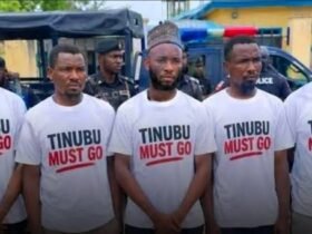 Police arrest men for wearing Tinubu must go shirt