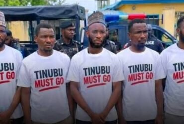 Police arrest men for wearing Tinubu must go shirt